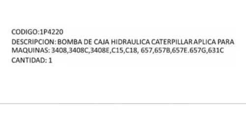 Imagen 4 de 4 de 1p4220 Bomba De Lubricación De Aceite Para Caja Caterpillar