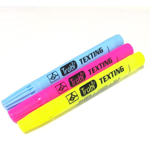 Marcador Resaltador Trabi Texting Fine Biselado X 3 Und Fluo