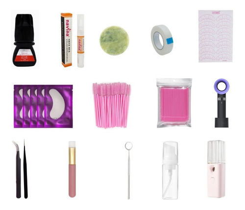 Imagem 1 de 10 de Kit Extensão Alongamento Cílios Cola Hs 10 3ml Anvisa