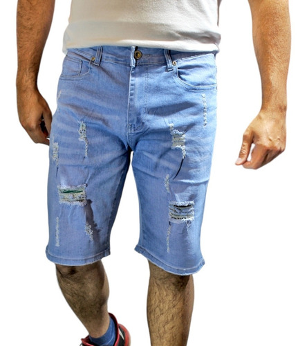 Short Jeans Hombre Elasticado - Adcesorios