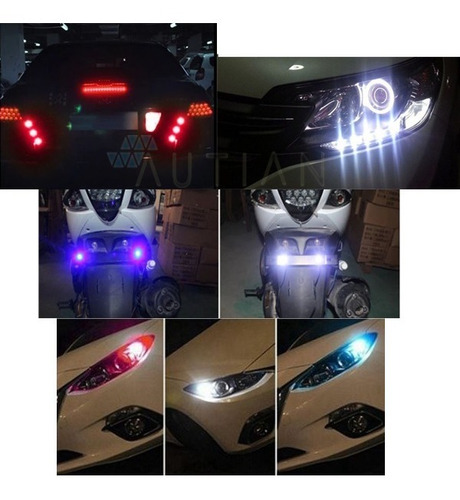 Par Faros Led Ojo De Aguila Estrobo Y Fijo Auto Moto 23mm | Meses sin  intereses