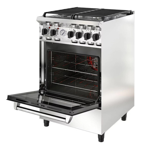 Cocina Industrial Morelli Volta 4h Horno Convector 55 Cm
