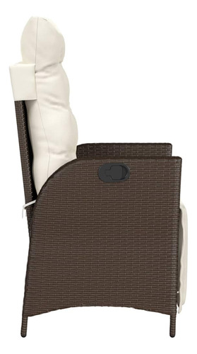 Vidaxl 3-piece Bistro Set With Reclining Chairs Brown Poly