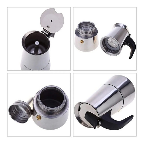 Imagem 3 de 3 de Cafeteira Italiana Inox 300ml 6 Xícaras De Café