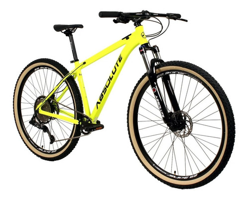 Bike Mtb 29 Absolute 12v Freios Hidráulicos Suspensão Trava Cor Amarelo/Preto - Nero Tamanho do quadro 17