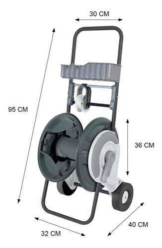 Imagen 2 de 8 de Carro Enrollador De Manguera Rehau 1/2 Pulgada X 60 M