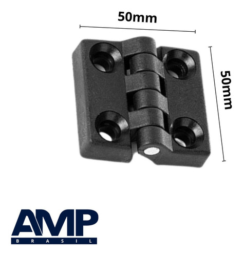 Dobradica Fixa Nylon 50x50mm P/ Geral Maquinas Dn50