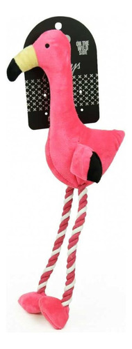 Juguete Para Mascota Plush Con Cuerda 48cm Flamenco Color Fucsia