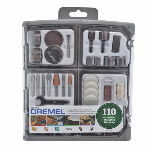 Kit de accesorios de microrectificación, 110 piezas, Dremel 26150709ad000