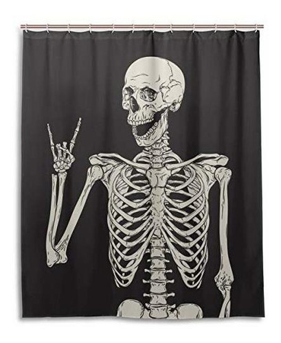 Rock And Roll Skull Skeleton Bone Love Music Cortina De Duch