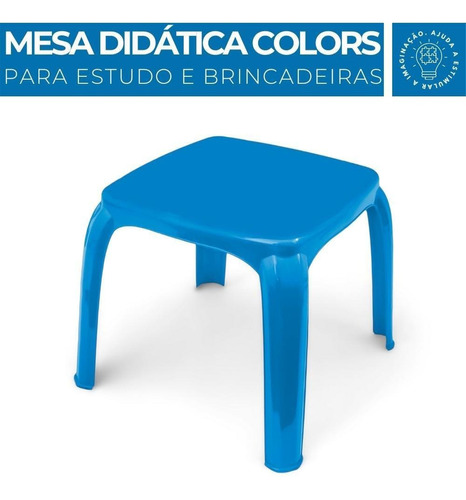 Mesinha Infantil Plastico Azul Ou Rosa Atividades