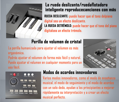 Teclado Musical Profesional 61 Teclas Ym758 Midi Polea Doble