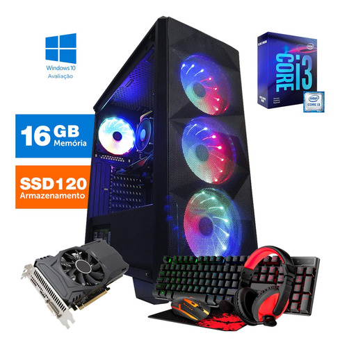 Pc Gamer Barato I3 3g 16gb Ssd120 Placa Vídeo 2gb