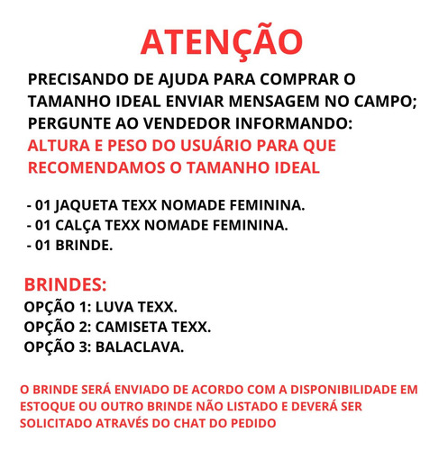 Conjunto Feminino Moto Jaqueta E Calça Texx Nomade