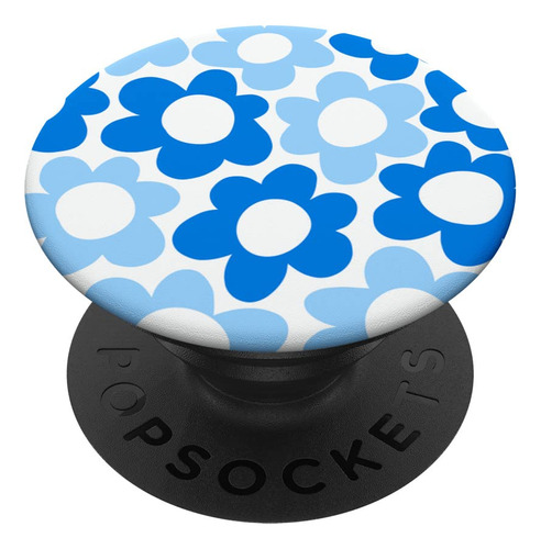 Popsockets Diseño Margarita Retro Año 70 Flor Azul Brillante