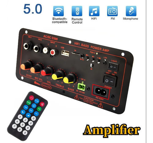 Placa Amplificadora De Audio Y9 Bluetooth5.0 De 300 W, Subwo