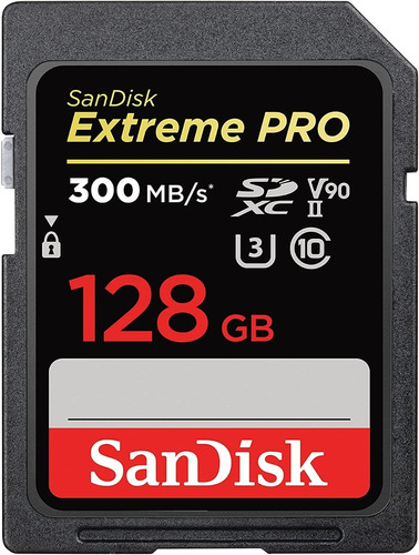 Sd Sandisk Extreme Pro 128gb 300 Mb/s Uhs-ii Sdxc V90 U3 8k