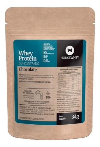 Kit 2x: Whey Protein Concentrado Chocolate Sachê Housewhey