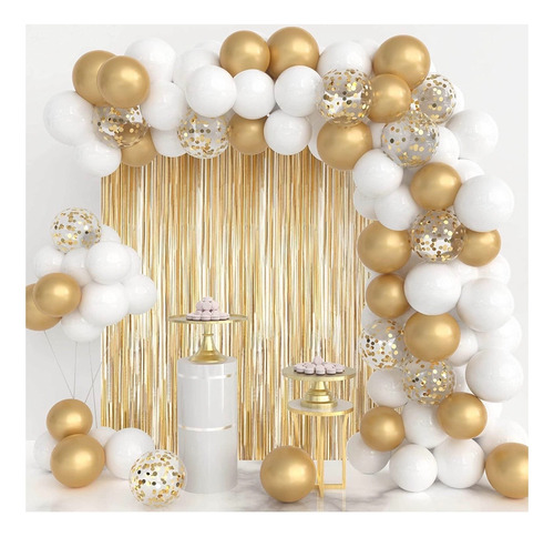 Juego De Globos Para Decoraciones De Fiesta, Kit De Globos Dorado Paquete De Globos