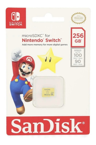 Memoria Micro Sdxc Sandisk Nintendo Switch 256gb Clase 3