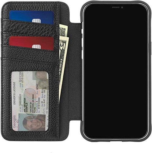 Case-mate Tough Leather Wallet Folio Case Para Teléfono 12 Y