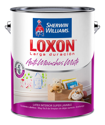 Loxon Latex Antimanchas Lavable Interior Mate X4 Lts - Rex