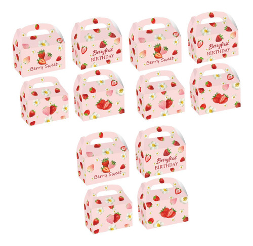 12 Cajas De Regalo Para Fiestas De Fresas, Cajas De Regalo,