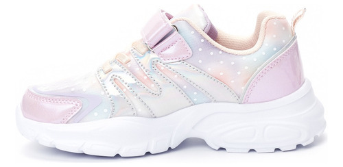 Imagen 2 de 4 de Zapatilla Rosa Nebula Con Material Holografico Niños Atomik