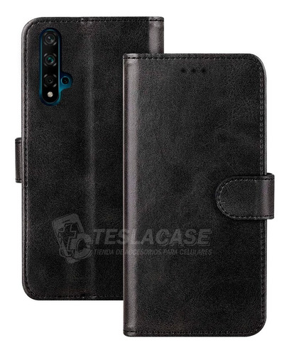 Carcasas Huawei Nova 5t Flipcover Negro + Vidrio De Regalo