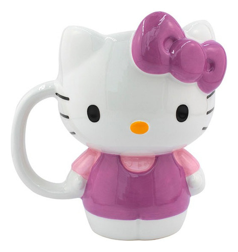 Tarro Jumbo 3d De Cerámica Hello Kitty Cuerpo Completo 591ml Color Rosa