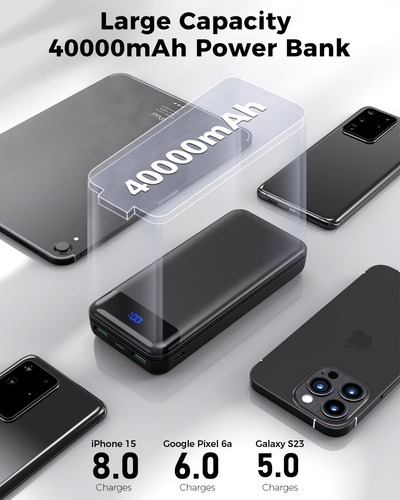 Power Bank Enerwow 40000mah Pd 30w Qc 4.0 De Carga Rápida