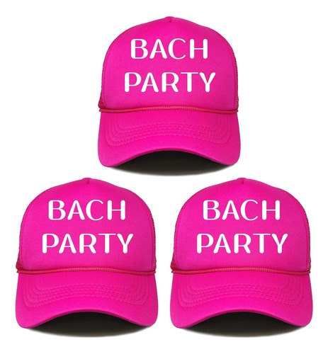 Paquete De 3 Sombreros De Fiesta De Camionero De Espuma 3 - Fiesta De Bach - Rosa Intenso Talla Única