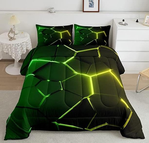 Wowelife Geometry Queen Juego De Edredón Hexagonal, Tamaño 5