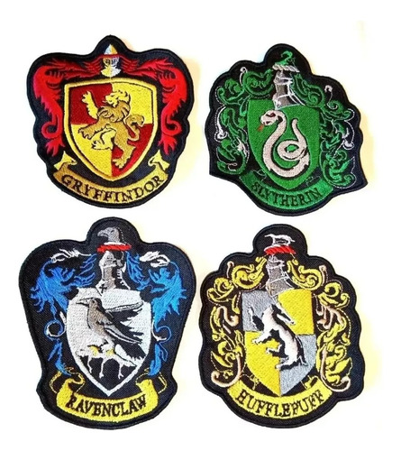 Parche X4 Bord Potter Gryffindor Slytherin Ravenclaw Hufflep