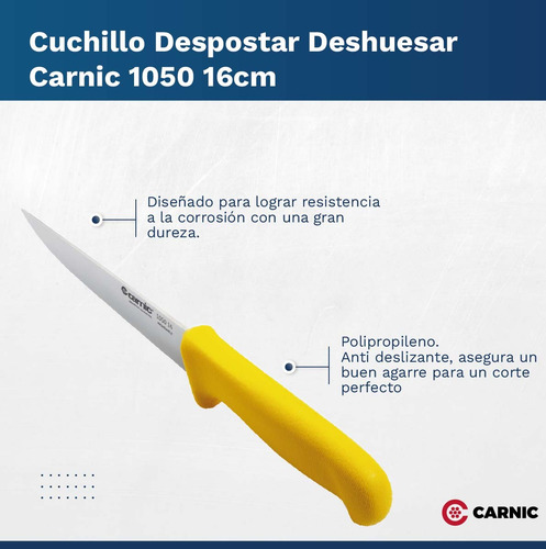 Set 12 Cuchillos Despostar Recto Carnic Acero Inox 1050 16cm