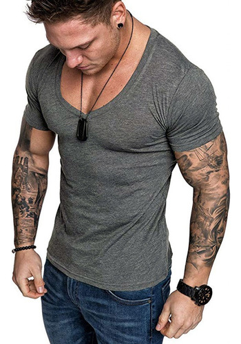 Camisetas Hombre Cuello V Profundo Muscle Fit