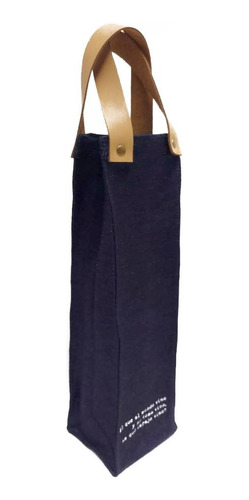 Bolsa Jean Y Cuero Para Botella De Vino Factura A O B