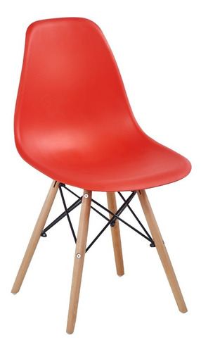 Set De 4 Sillas Modernas Eames Rojo Begonia