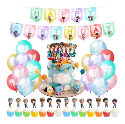 Bts Tinytan Kit De Globos Decoracion Fiesta Cumpleaños Kpop