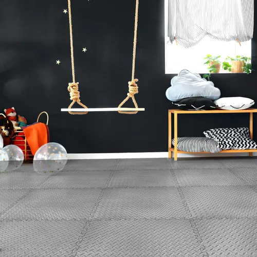 Tapete Para Gimnasio Con Cuadros De Entrelazado Con