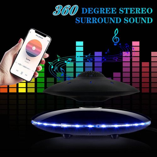 Altavoces Bluetooth Flotantes Levitando Ufo Con Luces Led Black