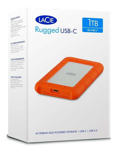 Disco Duro Lacie 1tb Usb-c/usb 3.0 Rugged- Boleta