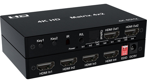 Administrador Hdmi Matrix 4x2 De 4 Entradas A 2 Salidas