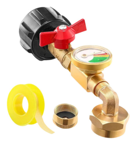 Adaptador De Recarga De Gas Con Calibre De Latón,