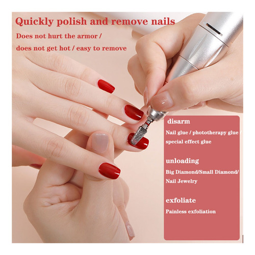 Taladro Eléctrico De Uñas De 35000rpm, Manicura Recargable,