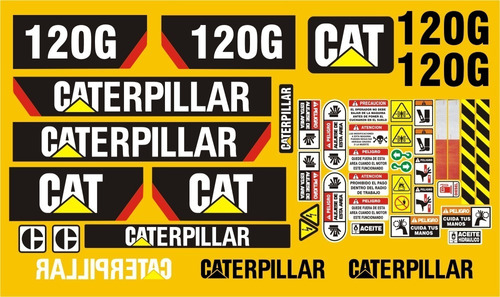 Calcomanías Motoconformadora Caterpillar 120g Opción 3