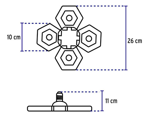 Luminario De Led 100w, Aluminio Con 4 Paneles Abatibles