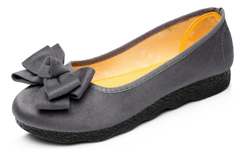 Zapatos Planos Con Forma De Lazo Para Mujer, Cabeza Redonda,