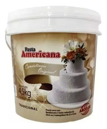 Pasta Americana Tradicional Arcolor Pasta Para Decorar 4,5kg