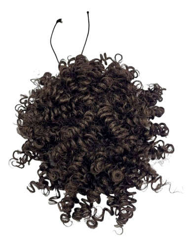 Coque Afro Puff Cacheado 100% Orgânico Volumoso Adere Creme Cor Castanho Claro Cor 04